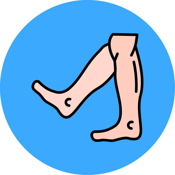 вектор контура контура человеческой ноги