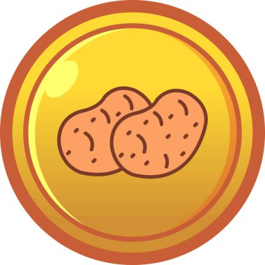 Patates simgesi, vektör illüstrasyonu basit tasarım