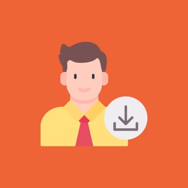 İş adamı ikonu. düz renk vektör çizimi.