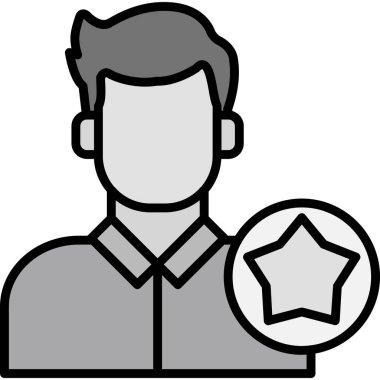 Bir yıldızla bir kişinin vektör illüstrasyonu