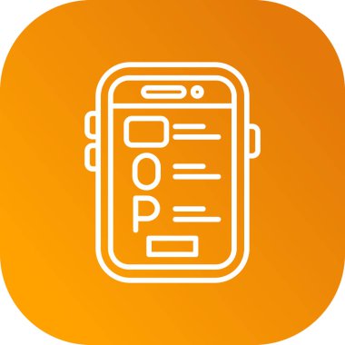 cep telefonu simgesi çizimi arkaplanda izole edildi