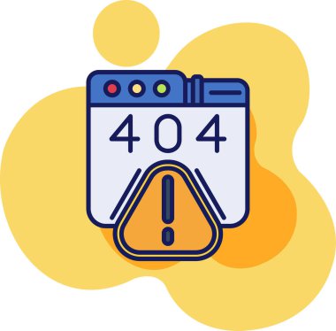 Hata 404 renk simgesi vektörü. Hata 4-0 işareti. izole edilmiş sınır çizimi