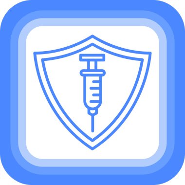 Aşı şırınga simgesi, basit vektör illüstrasyonu