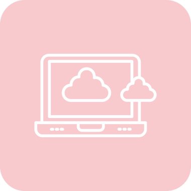 bulut hesaplama simgesi, vektör illüstrasyonu