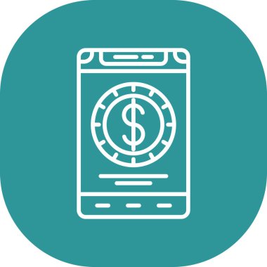 Dolar mobil simgesi vektörü arkaplanda izole edildi