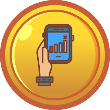 Bozuk para simgesi ve vektör illüstrasyonlu cep telefonu