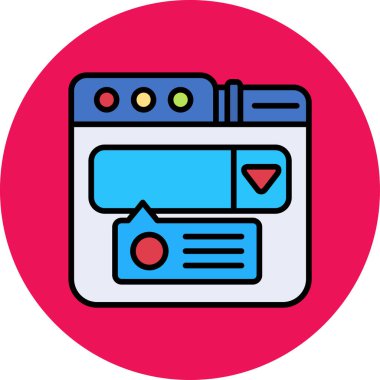 Tarayıcı. Web simgesi basit illüstrasyon