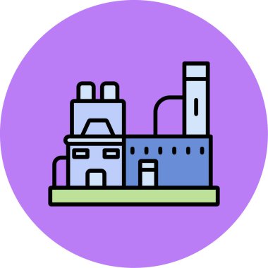 Fabrika simgesi, vektör illüstrasyonu