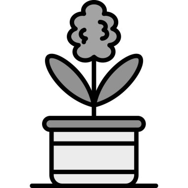 Çiçek saksı simgesi, özet biçimi