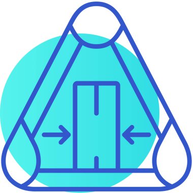 Bir çantanın mavi ve kırmızı ikonunun vektör çizimi