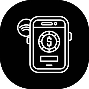 mobil bankacılık simgesi, basit siyah biçim