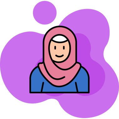 Başlık vektör illüstrasyon tasarımlı Müslüman kadın avatarı