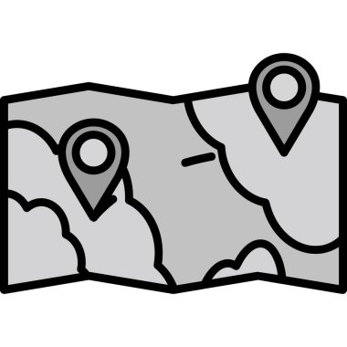 Harita simgesi. beyaz arkaplanda izole edilmiş web tasarımı için ana harita vektör simgesi