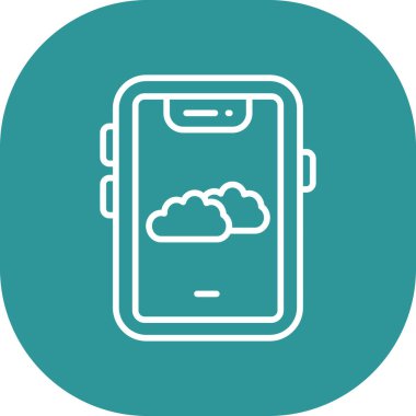 Akıllı telefon ve bulut hesaplama simgesi. vektör grafiği