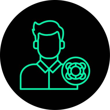 Benzersiz erkek kullanıcı çizgisi vektör simgesi