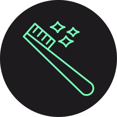 Bir süpürge simgesinin vektör illüstrasyonu