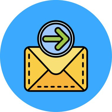 e- posta simgesi renk ana hatları vektörü