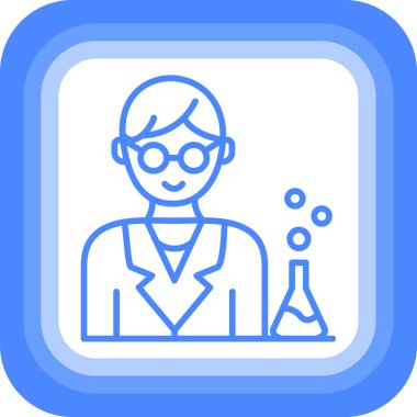 Bilim adamı. Web simgesi basit tasarım