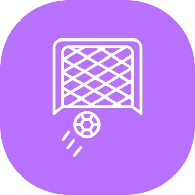 Net çizgi vektör simgesi olan futbol topu