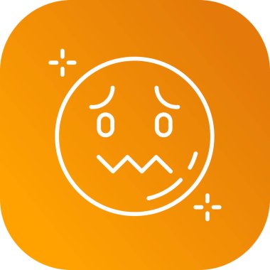 Hüzünlü gülen yüz simgesi beyaz arkaplanda izole edilmiş. Renkli taslak konsepti. vektör