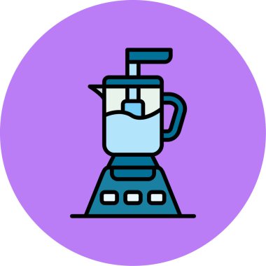 Kahve makinesi simgesi renk ana hatları vektörü