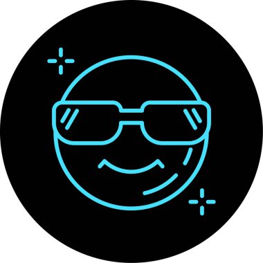 vektör cool emoji simgesi