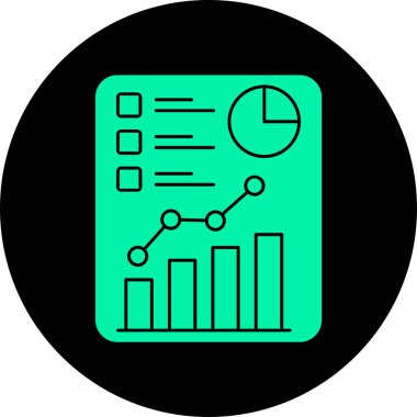 vektör analitik düz simge
