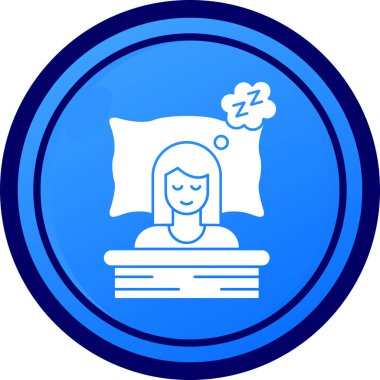 Bir saat simgesi ile yatakta uyuyan kadın, basit çizgi vektör çizimi