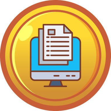 Belge. Web simgesi basit illüstrasyon