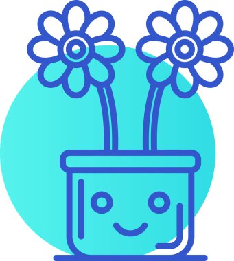 Çiçek saksısı simgesi - özet biçiminde