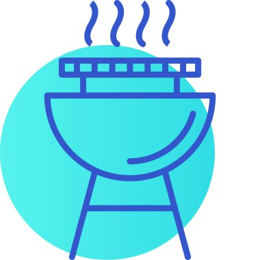 Barbekü ikonu vektör illüstrasyonu