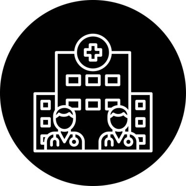 Hastane binası simgesi, basit vektör tasarımı