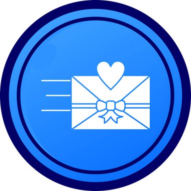 Web ya da mobil için daire şeklinde aşk harfi vektör simgesi