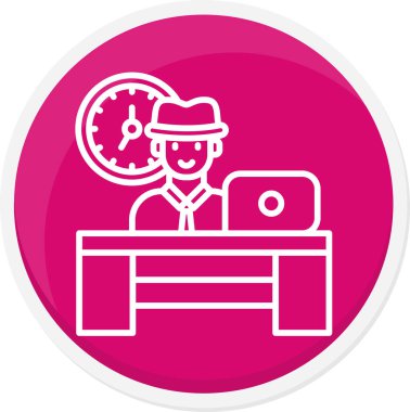 Dizüstü bilgisayarı olan bir adamın vektör çizimi