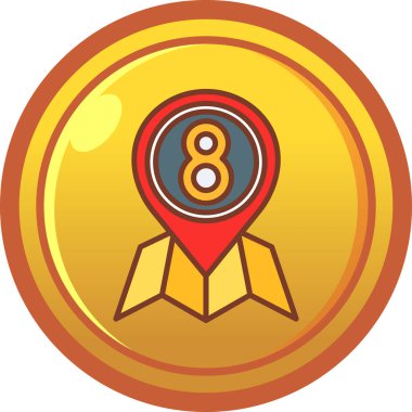 harita işaretleyici simgesi, çizgi film vektör illüstrasyonu