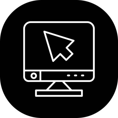 Bilgisayar monitör simgesini, basit vektör çizim