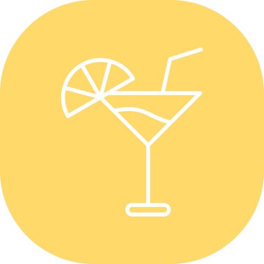 Kokteyl simgesi, vektör illüstrasyonu