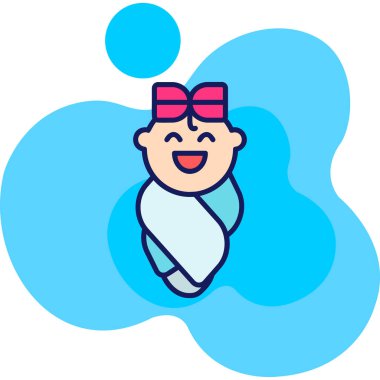 Bebek partisi, basit illüstrasyon, vektör, beyaz arkaplan