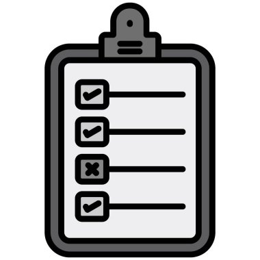 Kontrol listesi simgesi vektör illüstrasyonu