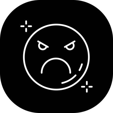 Kızgın ifade simgesi, vektör çizim