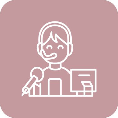 Mikrofonlu bir kızın vektör çizimi