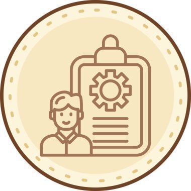 Makine simgesi olan bir adamın vektör çizimi