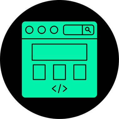 Web tarayıcı simgesi renk ana hatları vektörü