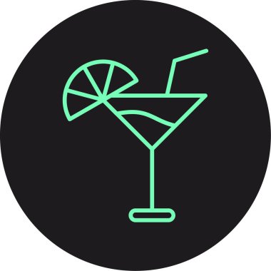 Kokteyl ikonu vektör illüstrasyonu