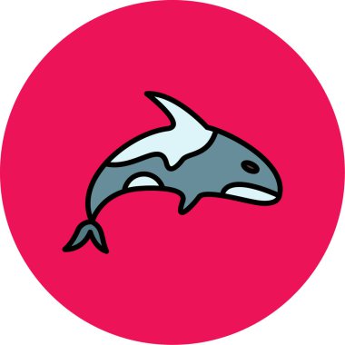 Köpekbalığı simgesi, vektör illüstrasyonu