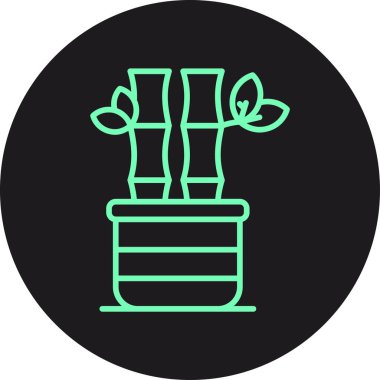 güzel çiçek saksısı vektör çizgisi simgesi