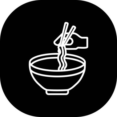 noodles ikon vektör illüstrasyonu