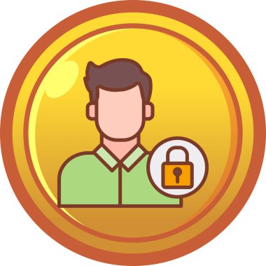 Kalkan simgesi olan bir adamın vektör çizimi