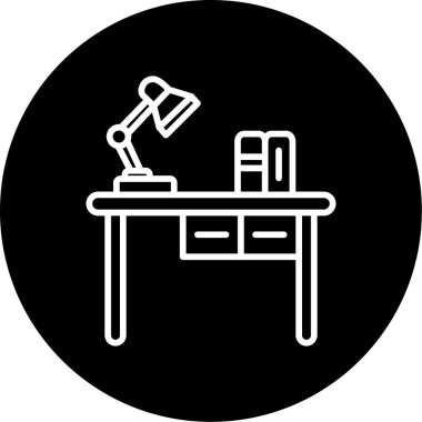 masa lambası simgesi, vektör illüstrasyonu