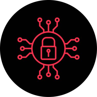 Bir kilit simgesinin vektör illüstrasyonu